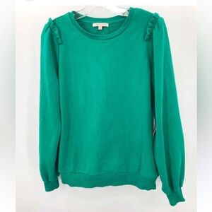 Skies Are Blue Sweatshirt with Shoulder Accents